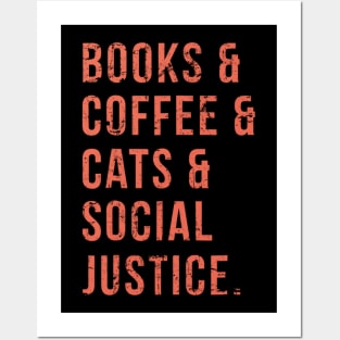 Books Coffee Cats Social Justice Feminist Posters and Art